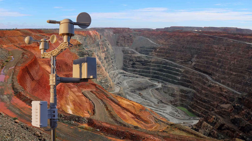 Operação de mineração com sistema digital representando a gestão integrada e eficiente de informações ambientais.